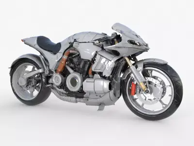 Sport Motorcycle Cyber High Detail  3D model