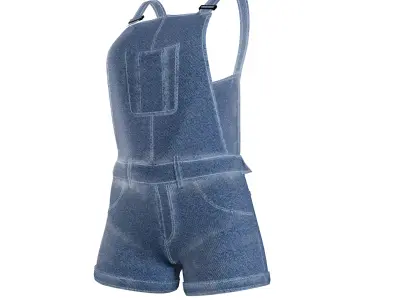 Denim Romper Low-poly 3D model