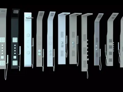 shower panels full pack of 13 models  many formats 3D model