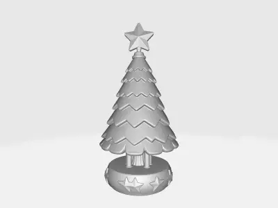 Christmas Tree Ornament with Star Topper Holiday Decoration 3D print model