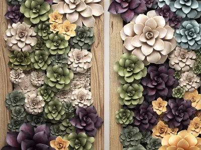 Echeveria Vertical garden 53 3D model