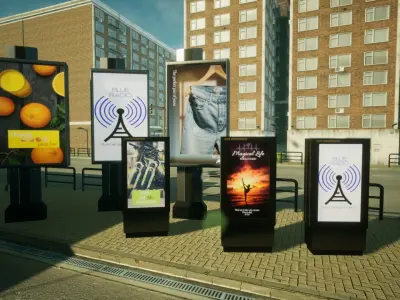 Advertising Panels 6 Unreal Engine Low-poly 3D model