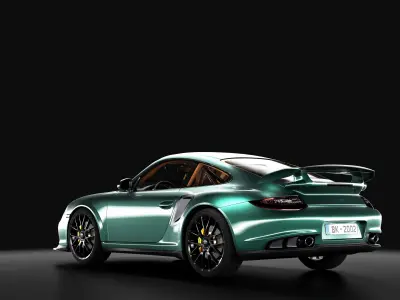 Porsche 911 GT2 RS with HQ interior Low-poly 3D model