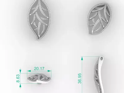 Nature Inspired Leaf Pendant 3D print model