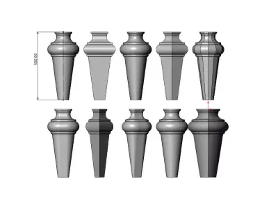 Nightstand chest table bun foot collection 3D print model