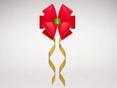 ribbon set christmas bow 3D model