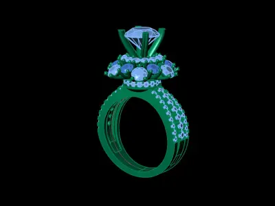 diamond women ring 3D print model