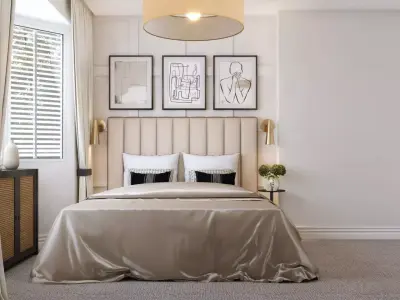 Luxury Modern Bedroom Interior 3D Model Photorealistic Design 3D model