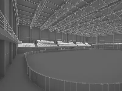 Ice Hockey Arena Interior - tmp Low-poly 3D model