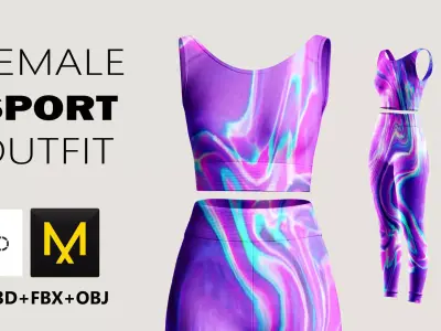 Female Sport Outfit Marvelous Designer 3D model