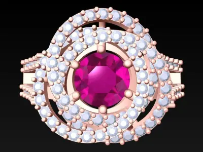 Diamond Ring - Womens Rings - N3717 3D print model