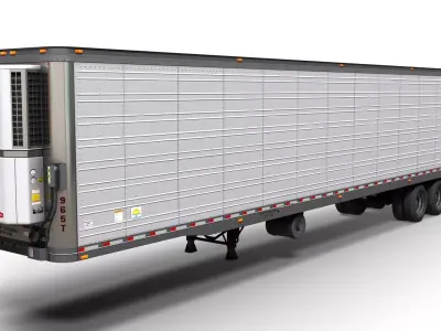 Refrigerated van trailer Low-poly 3D model
