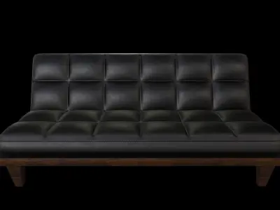 Leather couch - sofa Low-poly 3D model
