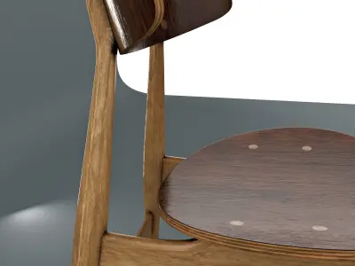 CH wooden chair Low-poly 3D model
