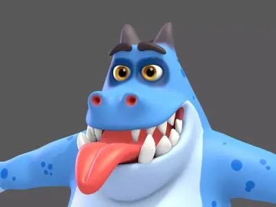 Cartoon Monster Low-poly 3D model