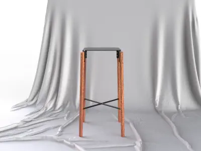 Minimalistic Scandinavian Design Bar Stool 3D model