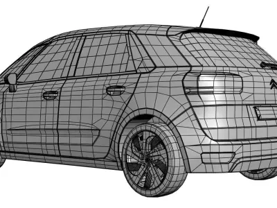 Small city hatchback car 3D model