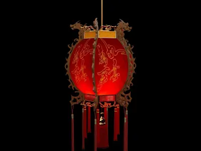 Chinese red lantern  3D model 42