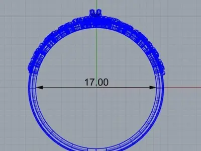 Anillo de 15 para dama-mujer -v- 3D print model