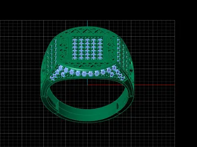 Print Ready STL 3DM  Gents Rings Diamond Men Ring  3D print model 119