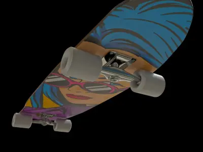 skateboard popart PBR 3D model
