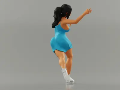 Ice Skating Girl Dress 3D print model