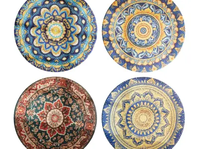 round carpet 12 3D model
