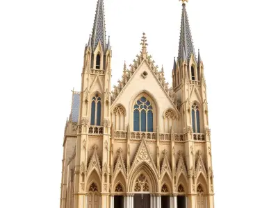Gothic Cathedral Architecture model pack Low-poly 3D model