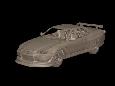custom 2002 NISSAN SKYLINE R 34 v1 3D PRINT MODEL 3D print model