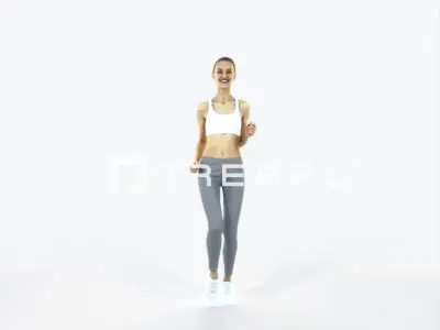 Beauty 03C Running Jogging Sports Woman Low-poly 3D model