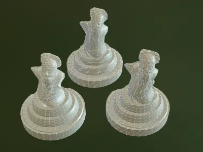 Ancient Stone Carving Low-poly 3D model