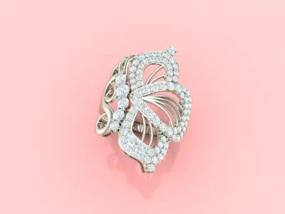 Fluttering Radiance Diamond Ring  3D print model