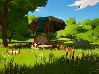 Stylized Forest House Low-poly 3D model