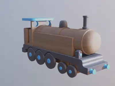 WOODEN TRAIN TOYS BUNDLE - RogueFilmProductions Low-poly 3D model