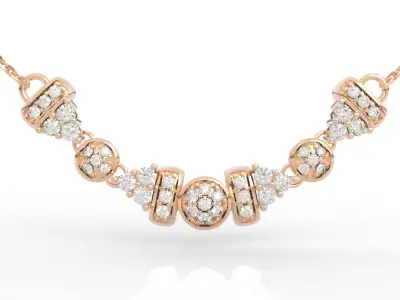 Effortless Luxury with Modern Diamond Circle Necklace 3D print model