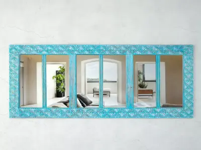 Blue Carved Mirror 3D model