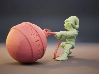 Christmas Ornament Thief Goblin - 1 2 3 inch 3D print model