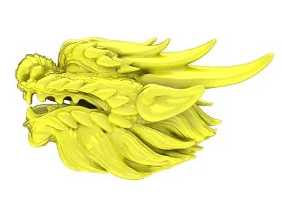 High Detail Dragon Head Jewelry Model with Fantasy Sculpt  4780 3D print model