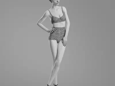 Roksanda Ilincic Retro Swimwear model 02 3D model