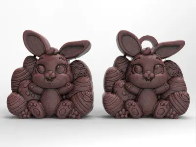 Easter bunny egga decor  3D print model
