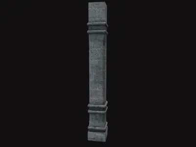 Medieval Stone Pillar V01 Low-poly 3D model