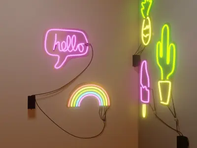 Summer vibe Neons Free low-poly 3D model