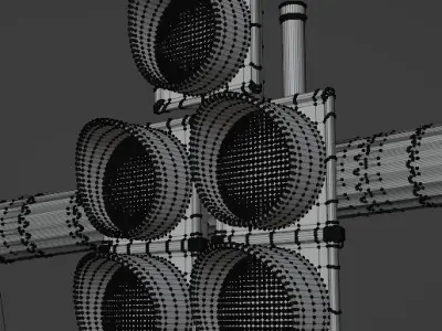 City Downtown Traffic Lights and Signals PACK 1 3D model