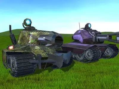 Toon Tanks pack Low-poly 3D model