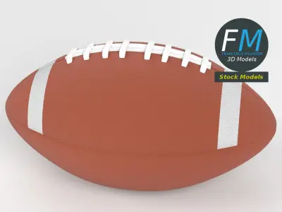 American football ball 2 3D model