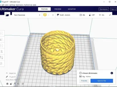 succulent flower pot 3D print model