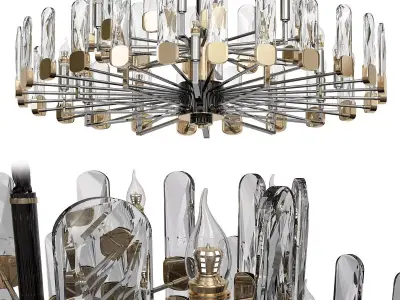 candela circular wall clock with metal rods 3D model