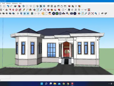 House Model Exterior Design 3ds Model Low-poly 3D model