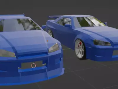 Low Poly Car R34 Custom Functional Damageable Free low-poly 3D model