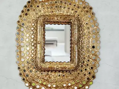 Gilt Wood Moorish Peacock Mirror 3D model